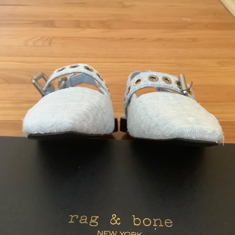 Rag & Bone Astra Slingback Flat Light Blue SZ EU 38/US 8 - Picture 9 of 15